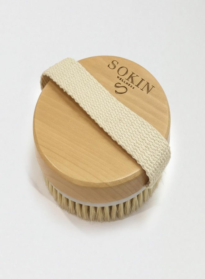 SOKIN WELLNESS SOKIN Ayurvedic Dry Body Brush with Natural Bristles | Exfoliating Body Brush for Dry Brushing, Lymphatic Drainage & Dead Skin Removal | Garshana Massage Brush for Smooth, Glowing Skin - Image 3