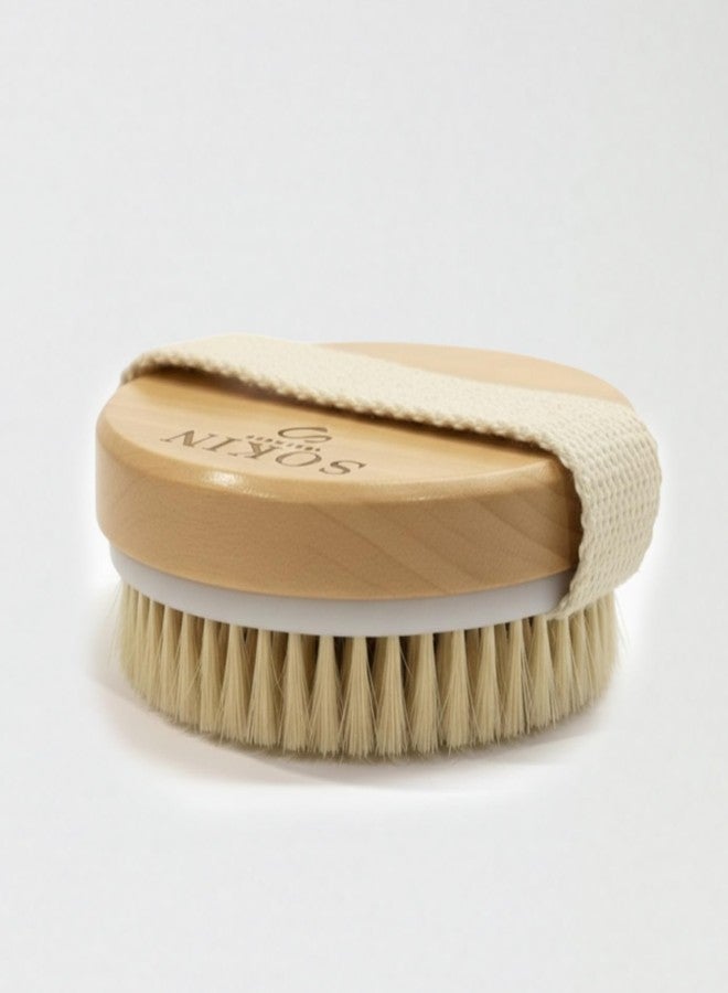 SOKIN WELLNESS SOKIN Ayurvedic Dry Body Brush with Natural Bristles | Exfoliating Body Brush for Dry Brushing, Lymphatic Drainage & Dead Skin Removal | Garshana Massage Brush for Smooth, Glowing Skin - Image 2