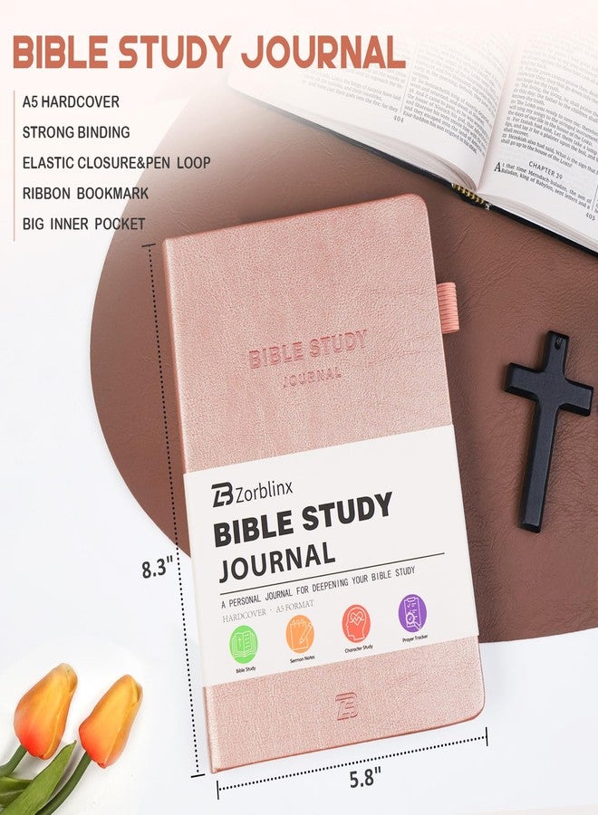 Zorblinx Bible Study Journal & Kit for Women - Christian Prayer Notebook with Sermon Notes | Bible Study Supplies, Devotional Workbook, Verse Tracker & Reflection Log | Premium Leather Cover Gifts, Gold - Image 2