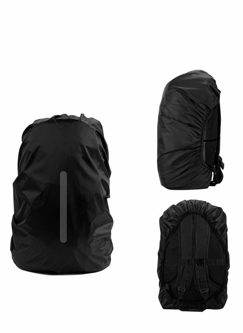 Generic - 2 Pcs Waterproof Rain Cover for Backpack, Reflective Rainproof Protector,High Visibility Rucksack Dustproof for Hiking Camping Bycling Traveling Outdoor Activities XL Black (56L-70L) - Image 1