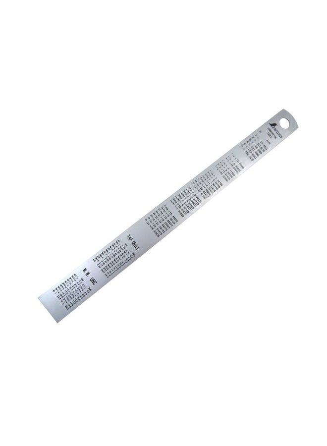 SHINWA 150 mm Rigid (15 mm x 0.5 mm) Zero Glare Satin Chrome Stainless Steel Machinist Engineer Ruler/Rule with Graduations in mm and .5mm Model 13005 - Image 3