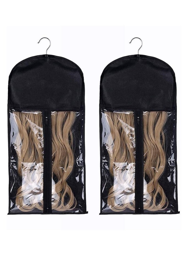 إستيل 2 قطعة من الشعر المستعار المحمولة حقيبة تخزين حقيبة حمل مناسبة لتصفيف الشعر مع خطاف - Image 1