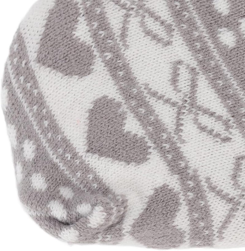 Fydun 1L Ultra Soft Neck Hot Water Bottle With Detachable Jacquard Cloth Cover Grey Bowknot - Image 5