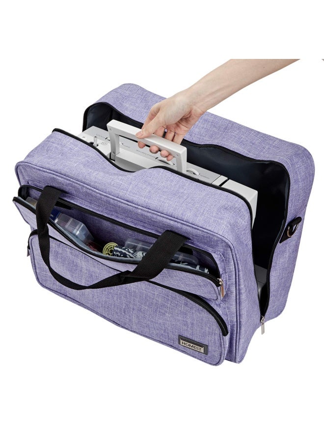 HOMEST Sewing Machine Carrying Case Universal Tote Bag with Shoulder Strap Compatible with Most Standard Singer Brother Janome Purple TRGA0309 - Image 2