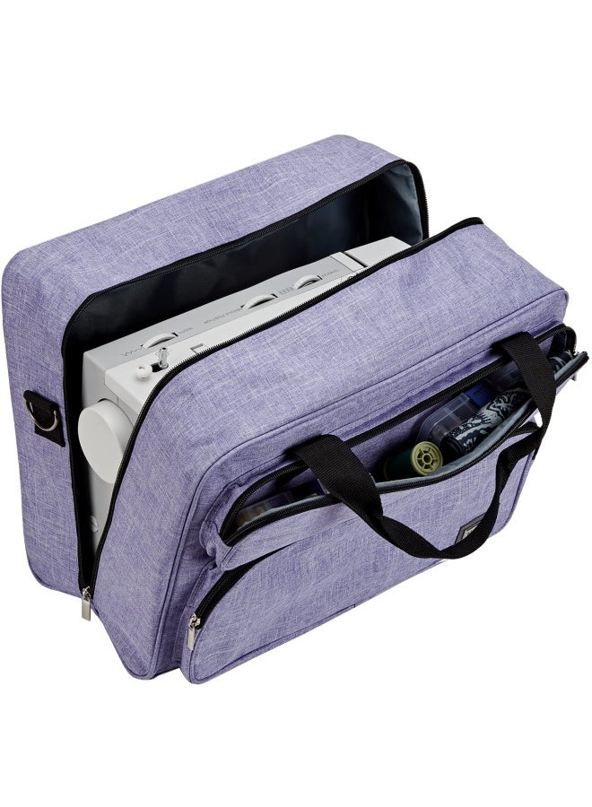 HOMEST Sewing Machine Carrying Case Universal Tote Bag with Shoulder Strap Compatible with Most Standard Singer Brother Janome Purple TRGA0309 - Image 3