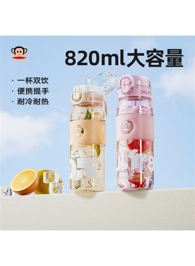 Paul Frank Large Capacity Sports Water Bottle With Straw, High Temperature Resistant Plastic Portable Space Cup For Men And Women In Summer - Image 3
