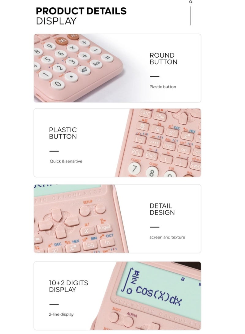 CTIFREE FC-991Es Plus 2nd Edition Scientific Calculator Pink - Image 5