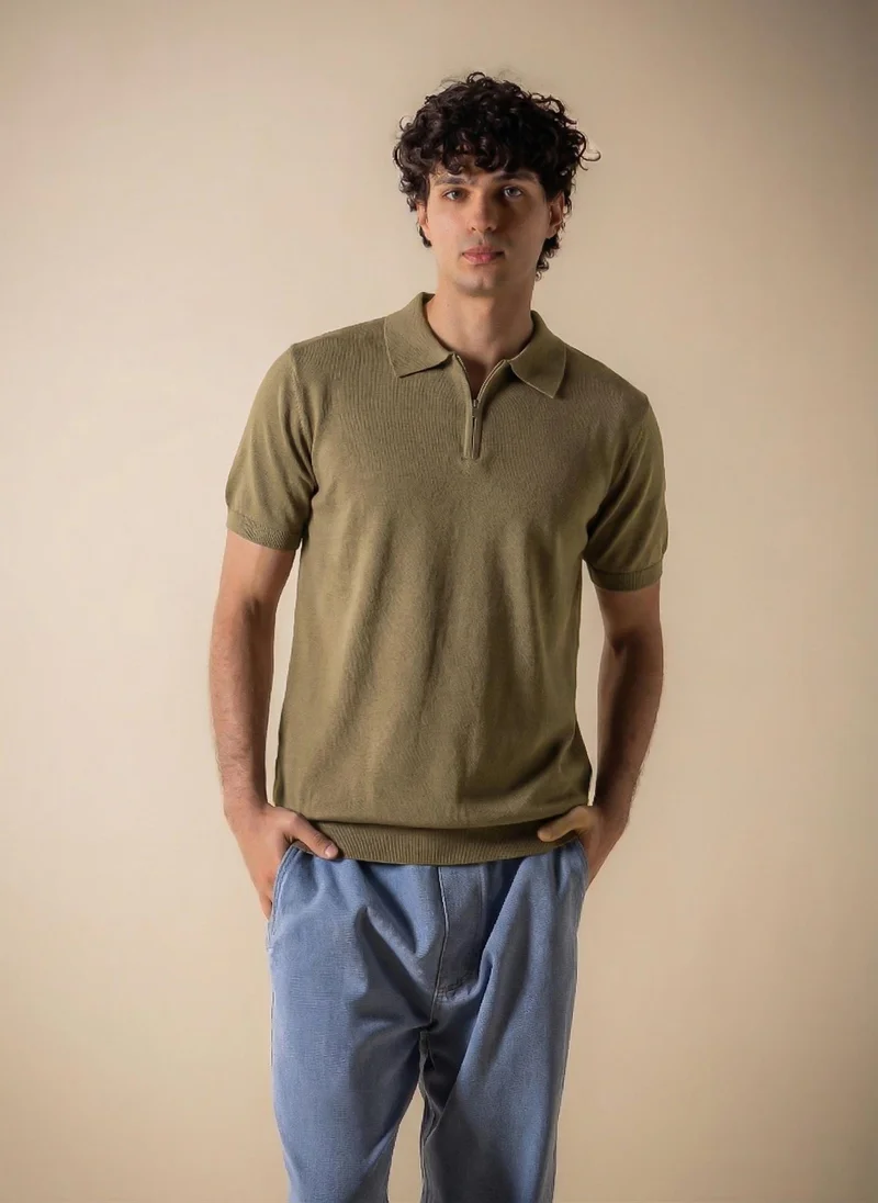 شايبس KNITTED POLO SHIRT WITH ZIP