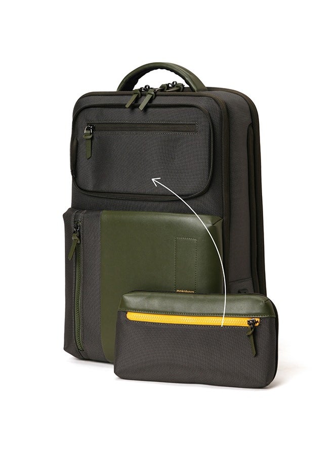 Mokobara MOKOBARA The Overnighter Backpack 23L Premium Nylon 16" Unisex Multipurpose Laptop Backpack (Green)  - Image 1