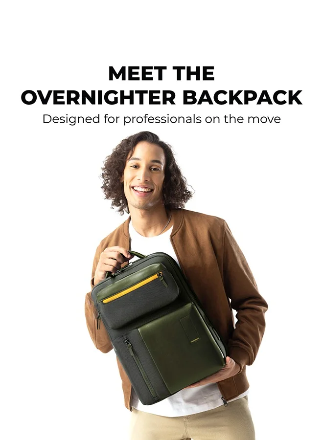 Mokobara The Overnighter Backpack 23L Premium Nylon 16" Unisex Multipurpose Laptop Backpack (Green)