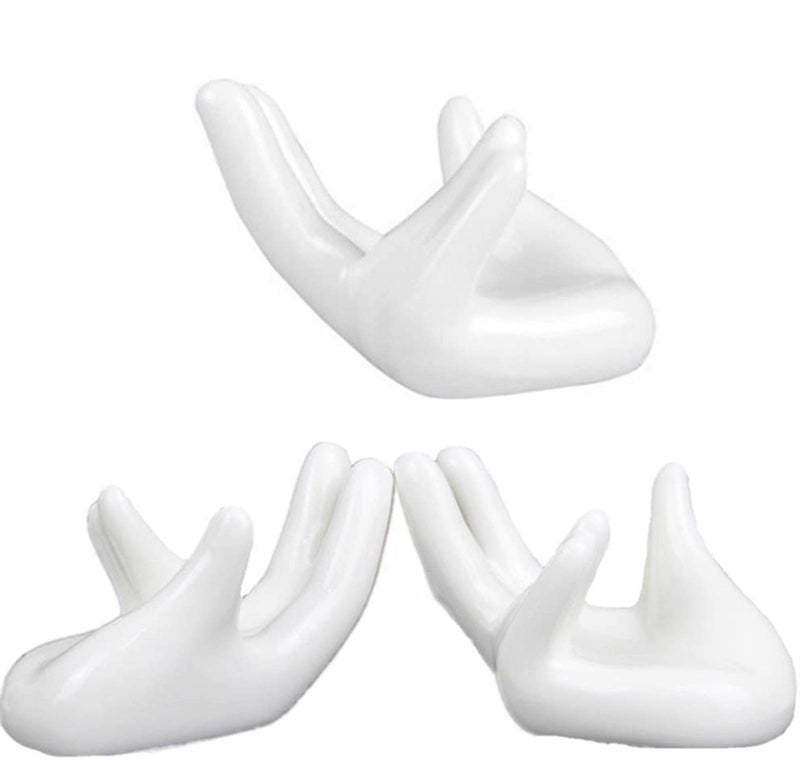 Eshylala 3 Pack Air Plants Holders Ceramic Mini Hand Shape Stand Tillandsia Holder Small Container Pot Hand Shape Small Container Airplant Display Container Pot Plant Decorative Home Decor