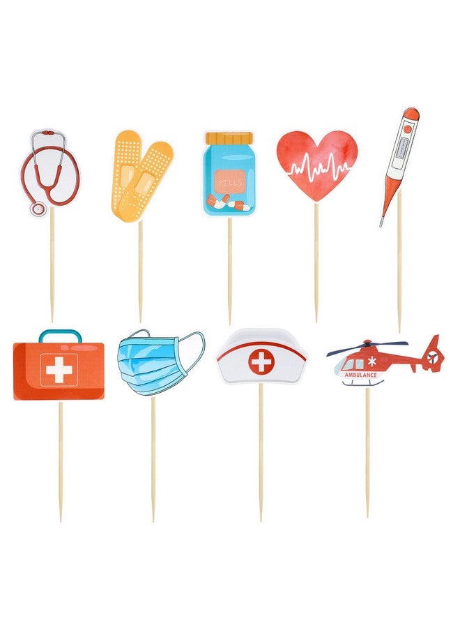 Ephlyn 36 Pack Nurse Cupcake Toppers Nursing School Graduation Cupcake Picks Nurse Cake Decorations for Medical Rn Nurse Grad Themed Birthday Party Cake Decorations Supplies - Image 3