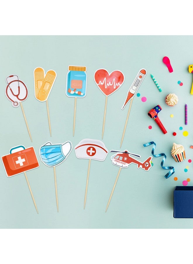 Ephlyn 36 Pack Nurse Cupcake Toppers Nursing School Graduation Cupcake Picks Nurse Cake Decorations for Medical Rn Nurse Grad Themed Birthday Party Cake Decorations Supplies - Image 4