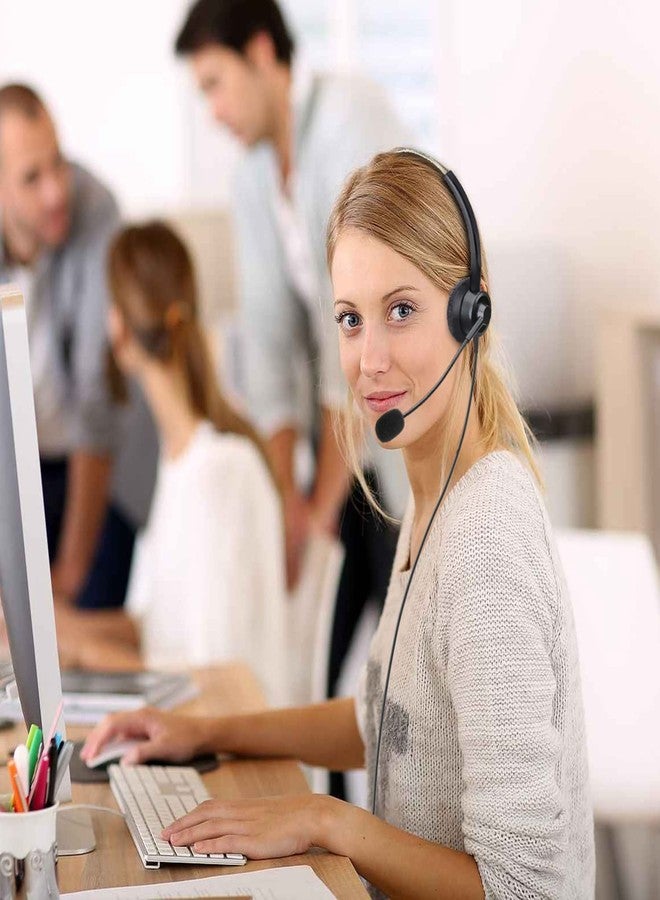 سماعات هاتف Callez RJ9 مزودة بميكروفون عازل للضوضاء، سماعة هاتف مكتبية سلكية متوافقة مع هواتف Polycom الأرضية VVX201 VVX250 VVX350 VVX311 VVX310 VVX400 VVX410 VVX411 VVX500 - Image 3