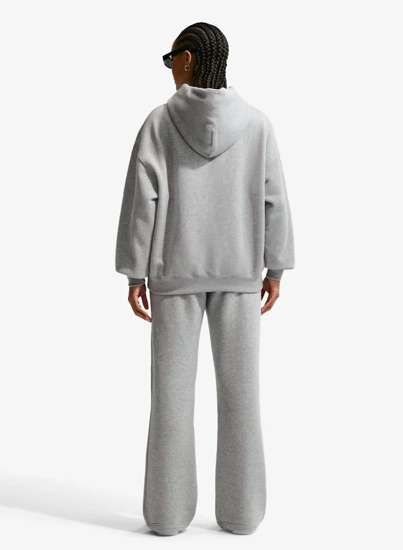 Nike DK GREY HEATHER/(SAIL) Studio Fleece Medium Weight Oversized Hoodie for Women | Best Price UAE