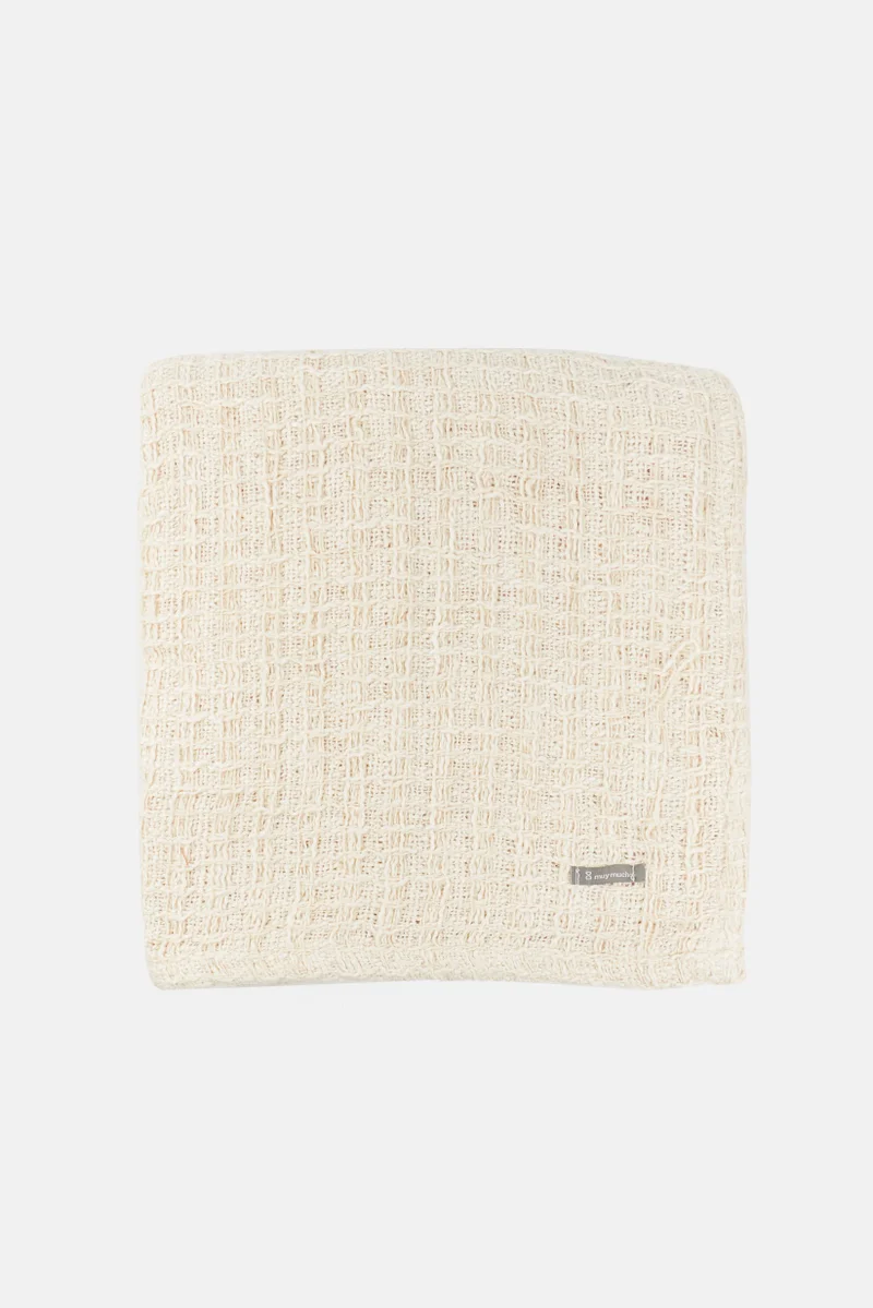 Muy Mucho Single Cotton Multi Purpose Fringes 130 x 170 cm, Beige
