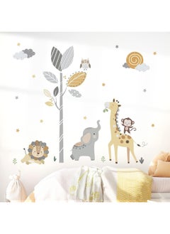 decalmile decalmile Safari Animals Tree Wall Stickers Jungle Elephant Lion Giraffe Wall Decals Baby Nursery Kids Room Living Room Wall Decor  - Image 2