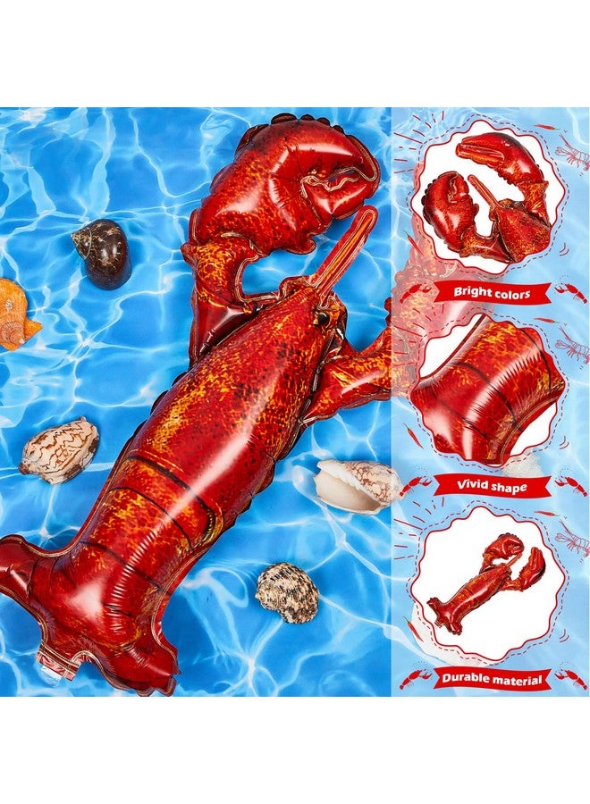 Sosation 6 Pieces Lobster Balloons Crawfish Balloons Simulation Sea Animal Balloons Giant Lobster Aluminum Foil Balloons For Kids' Birthday Party Baby Shower Home Office Party Favors Supplies - Image 4