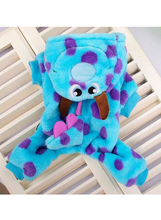 إسكدنيا معطف تدفئة بغطاء رأس مزين برسمة كرتونية مطبوعة أزرق S - Image 3