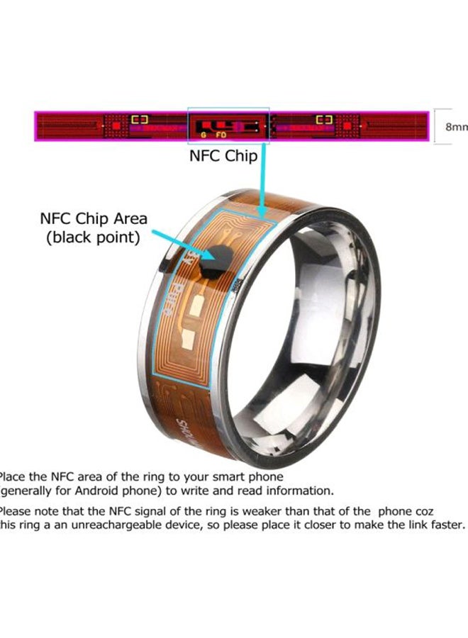 فوبيري خاتم رقمي مقاس 10 متعدد الوظائف يدعم تقنية NFC فضي / ذهبي - Image 2
