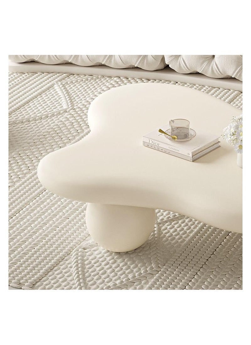 AWD Irregular Cloud Coffee Table Modern Center Table Tea Table in Free Cloud Shape with 3 Balls Legs Creamy Off-White High End Table for Living room Balcony Garden 120cm Width.  - Image 2