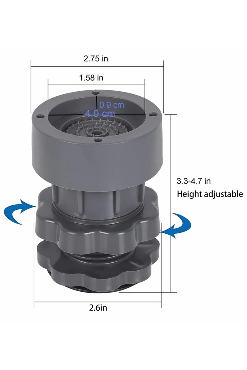 Washing Machine Support, Adjustable Height Anti Vibration Pad, High Load Bearing Noise Cancelling, for Flip Washing Machine Refrigerator 4 PCS - Image 3