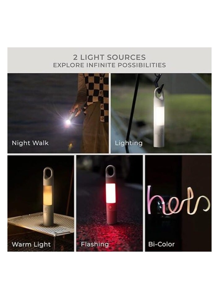 هوتو HOTO Flashlight Duo، USB-C قابل لإعادة الشحن، مصدر ضوء مزدوج، إضاءة محيطة ملونة، SOS وستروب، شماعة متعددة الوظائف، امتصاص مغناطيسي، 65 ساعة طويلة الأمد للغاية، 3200 مللي أمبير، 1000 لومن - Image 4