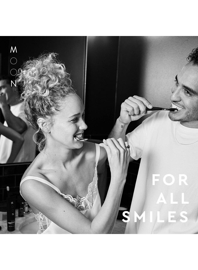 Moon Toothbrushes, Soft Bristle, White and Black Sleek Toothbrushes, 4 Pack - Image 5