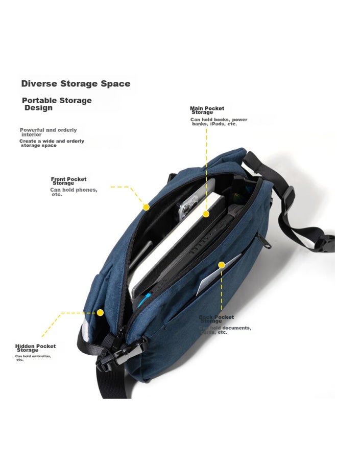Slazenger Crossbody Bag, Large Capacity Messenger Shoulder Bag For Men, Phone Waist Pack, Cross-shoulder Chest Bag, Cycling Casual Sports Small Backpack - Image 2