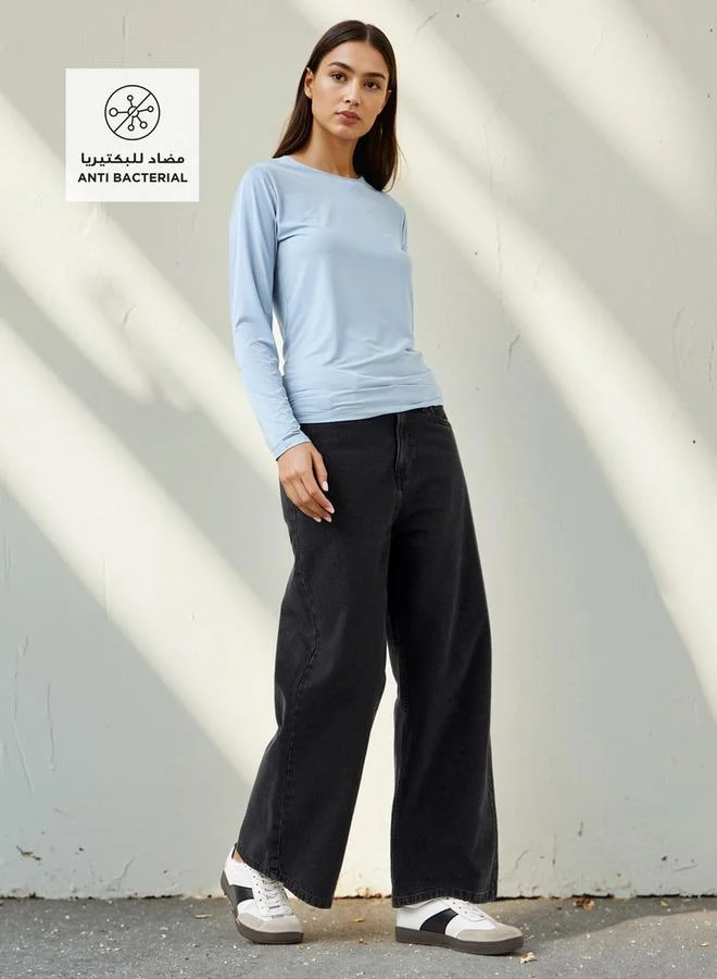 سبلاش فيڤ تي شيرت بياقة دائرية وأكمام طويلة