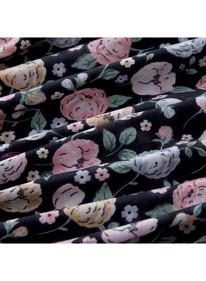 NATURETY Bedding Fitted Sheet with Deep Pocket,Colorful Floral Printed Fabric Bed Sheets(Black Flower,Twin) - Image 5