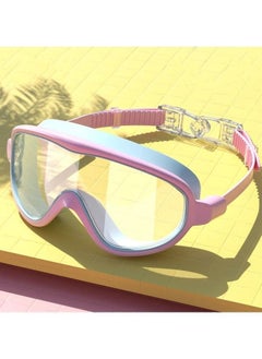 Pink/Blue children's swimming goggles Girls large frame anti-fog diving goggles Transparent HD swimming goggles can be freely adjusted with soft mirror band