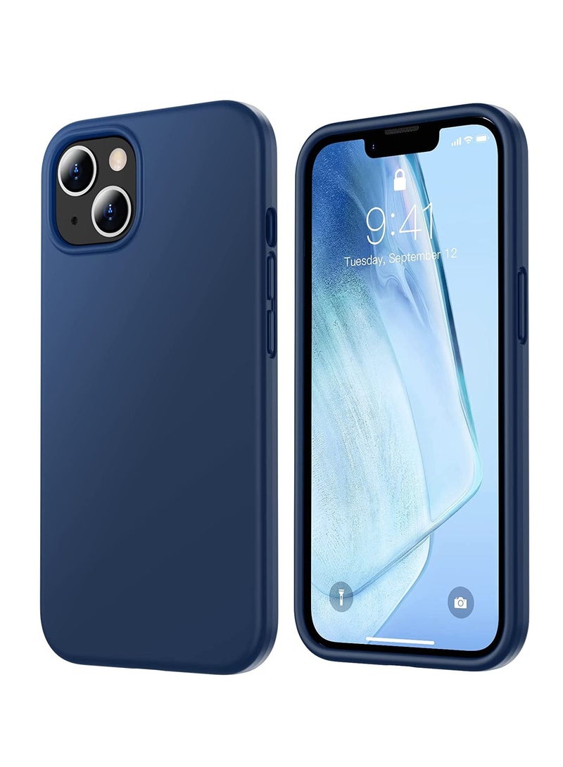 DUSALA iPhone 14 Plus Case, Magnetic Liquid Silicone Gel Rubber Bumper Cover with Soft Microfiber Cloth Lining Anti Scratch Soft Silky Touch Compatible with Mag Safe Compatible - Blue  - Image 1