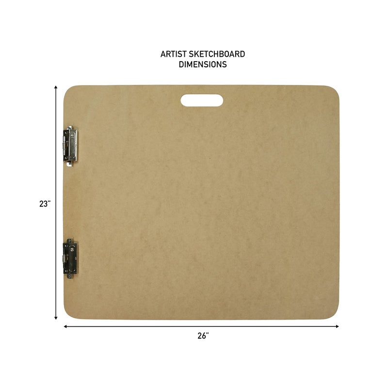 Saunders 05607 Recycled Hardboard Sketchboard - Brown, 23 in. x 26 in. Clipboard with Built-in Handle - Solid Drawing Board for Artists, Students, and Creatives - Image 4