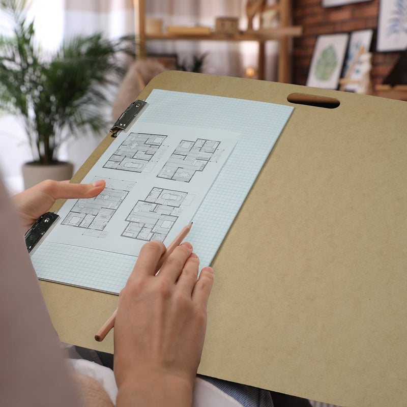 Saunders 05607 Recycled Hardboard Sketchboard - Brown, 23 in. x 26 in. Clipboard with Built-in Handle - Solid Drawing Board for Artists, Students, and Creatives - Image 2