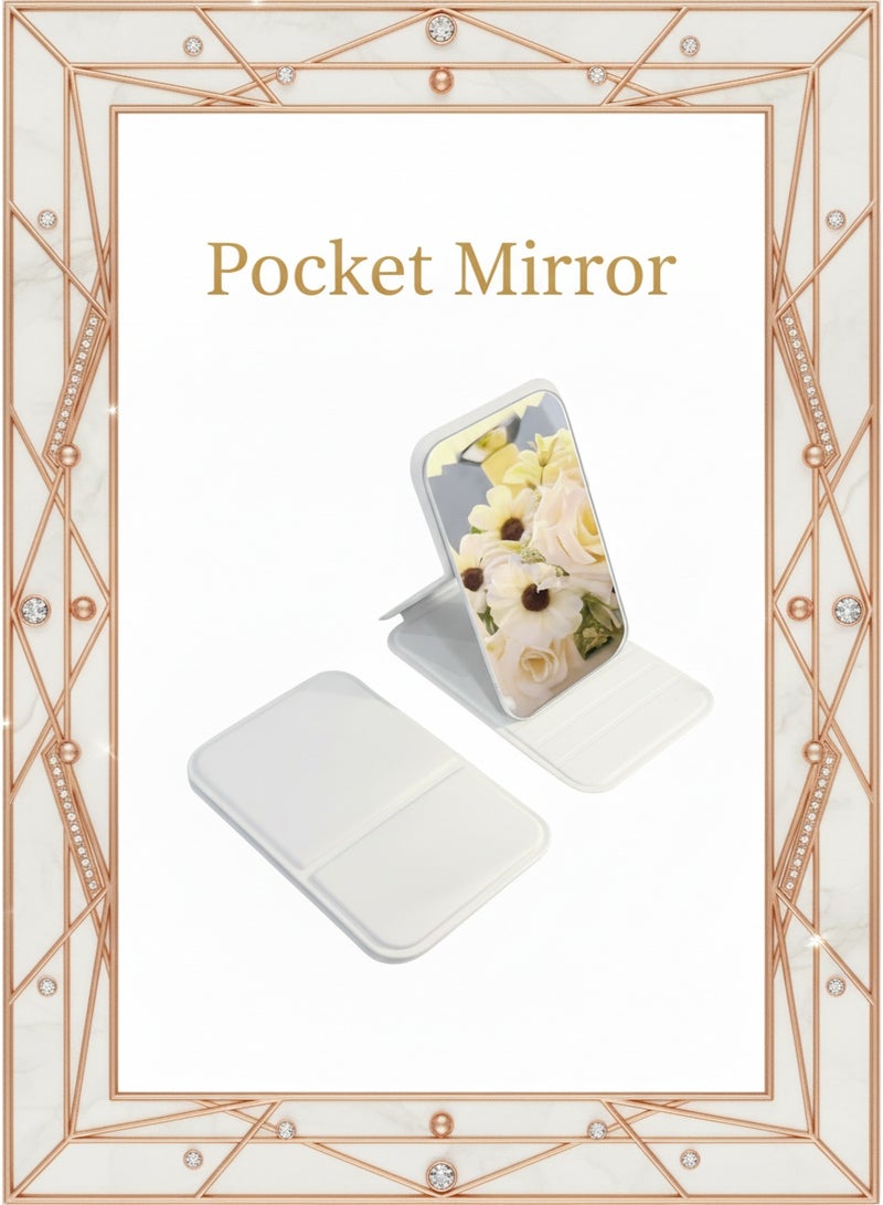 يوكانبي مرآة جيب محمولة قابلة للطي، مرآة مكياج مدمجة لتعديل الإطلالة بسرعة أثناء التنقل - Image 1