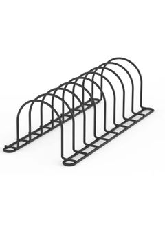 Excefore Pot Lid Rack Organizer, 13.5" Kitchenware Dividers Holder for Plates, Pans, Cutting Boards, Muffin Tins, Baking Sheets in Cabinets Shelf Countertop Pantry, Black, 8-Slot  - Image 1