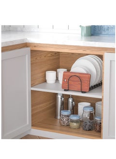 Excefore Pot Lid Rack Organizer, 13.5" Kitchenware Dividers Holder for Plates, Pans, Cutting Boards, Muffin Tins, Baking Sheets in Cabinets Shelf Countertop Pantry, Black, 8-Slot  - Image 2