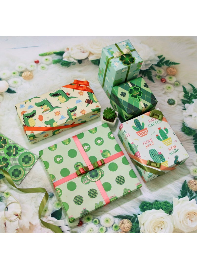 saykfoe 5 Sheets Gift Wrapping Paper With Accessories, Holiday Gift Wrapping Paper, Birthday Gift Box Gift Wrapping DIY, Gift Wrapping Paper for Birthday, Holiday, Wedding, Party, Kids Gift Wrapping (70cmX50cm) - Image 2