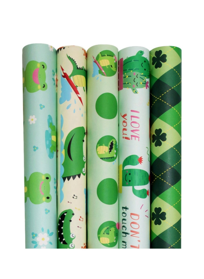 saykfoe 5 Sheets Gift Wrapping Paper With Accessories, Holiday Gift Wrapping Paper, Birthday Gift Box Gift Wrapping DIY, Gift Wrapping Paper for Birthday, Holiday, Wedding, Party, Kids Gift Wrapping (70cmX50cm) - Image 1