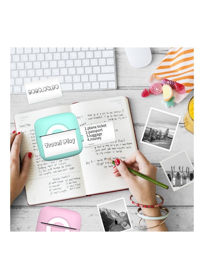 NIBEMINENT Mini Pocket Photo Printer Pink  - Image 4