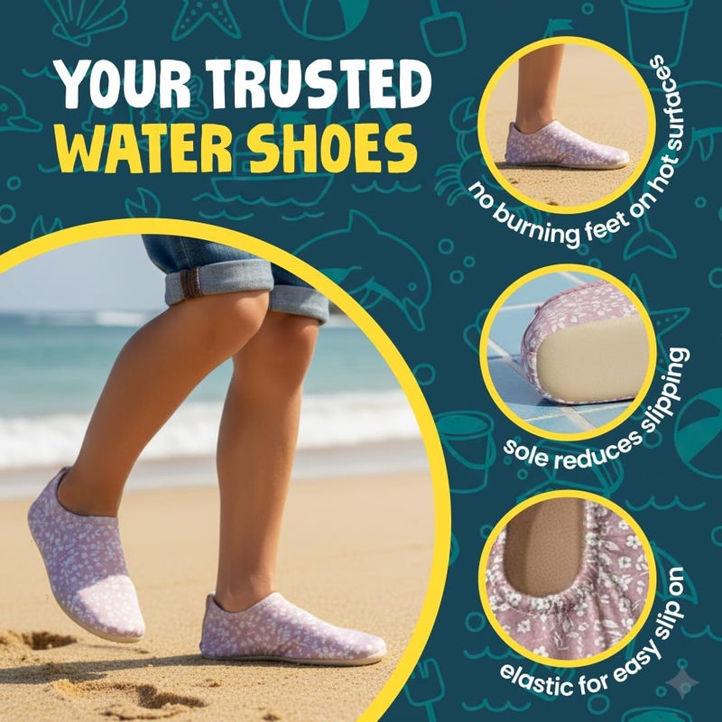 Slipstop AntiSlip Shoes for Kids - Quick-Dry Aqua Socks Beach Shoes for Kids - Barefoot Shoes for Water Sports Yoga Exercise - Image 2