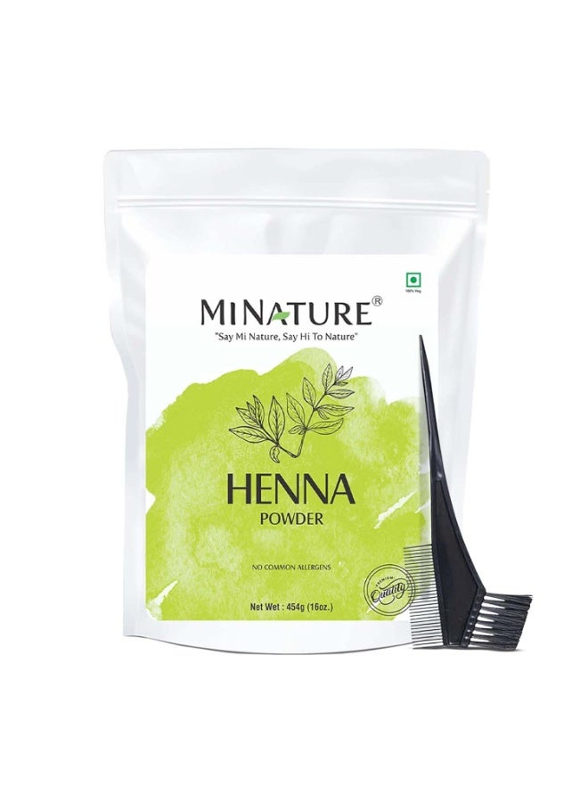 Mi Nature Pure Henna Mehndi Powder 454g (16oz) With Applicator | Naturally Plant-based sourced Henna for Hair Coloring & Care |Herbal Hair care | No added Preservatives - Image 2