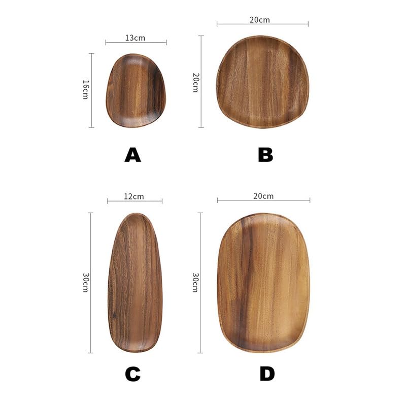 appeasy Wooden Platter | Wooden Serving Tray | Appetizer Plate | Snacks Serving Plate for Home Kitchen and Cafe Restaurant (Pack of 4) - Image 4