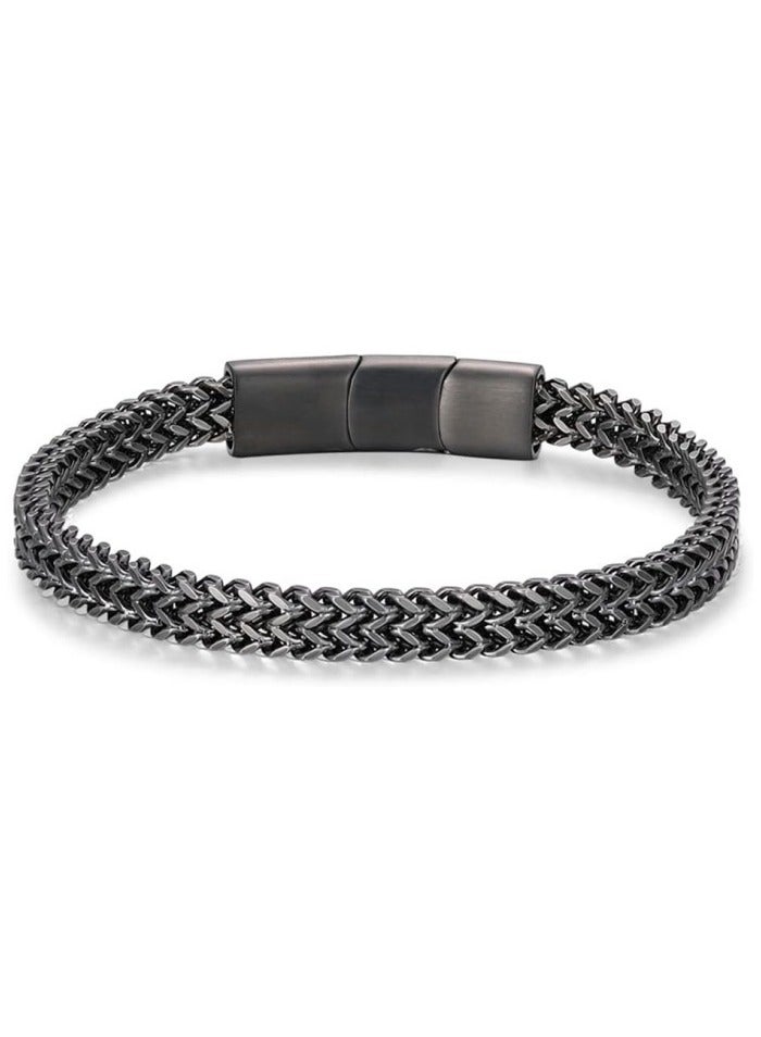 Bracelets for Men-Stainless Steel Magnetic Clasp Franco Chain Mens Bracelet - Image 1
