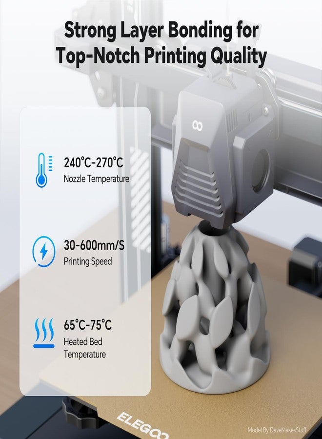 DEEPLEE Rapid PETG Filament 1.75mm, High Speed PETG 3D Printer Filament Up to 600 mm/s, Dimensional Accuracy +/- 0.02 mm, Fits for Most FDM 3D Printers, 1kg Black - Image 5