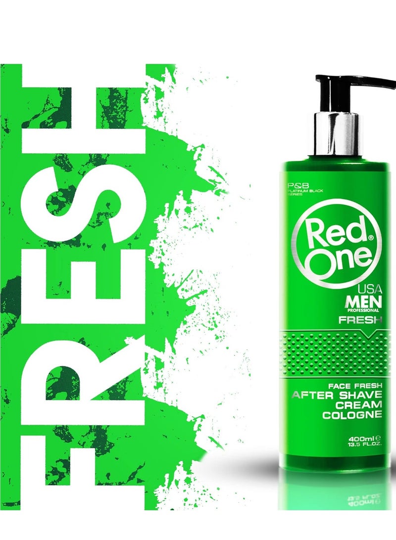 Redone Face Fresh After Shave Cream Cologne Clear – 400ml | Soothing Post-Shave Care | Long-Lasting Freshness - Image 2