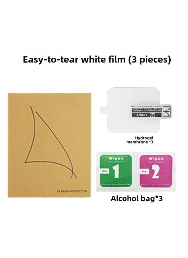 Generic - Applicable AppleWatch 9 Protective Film Apple Watch Film I8 Curved Surface HD Hydrated Film 45SE Frosted Soft Film-Color:Easy-to-tear TPU Hydraulic White Film (3-piece Set)-Dimensions:Iwatch*42mm (1/2/3 Generation) - Image 1