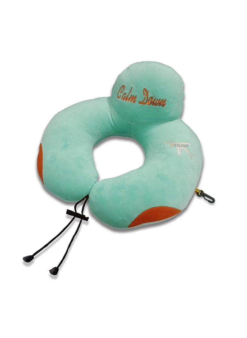 PSEUDO PSEUDO Super Heros U Shape Pillow Neck Pillow Cervical PillowNeck Support Flight Car Train Airplane Office Nap Travel Drive U Shaped Pillow for Travel for Sleeping SeaGreen  - Image 1