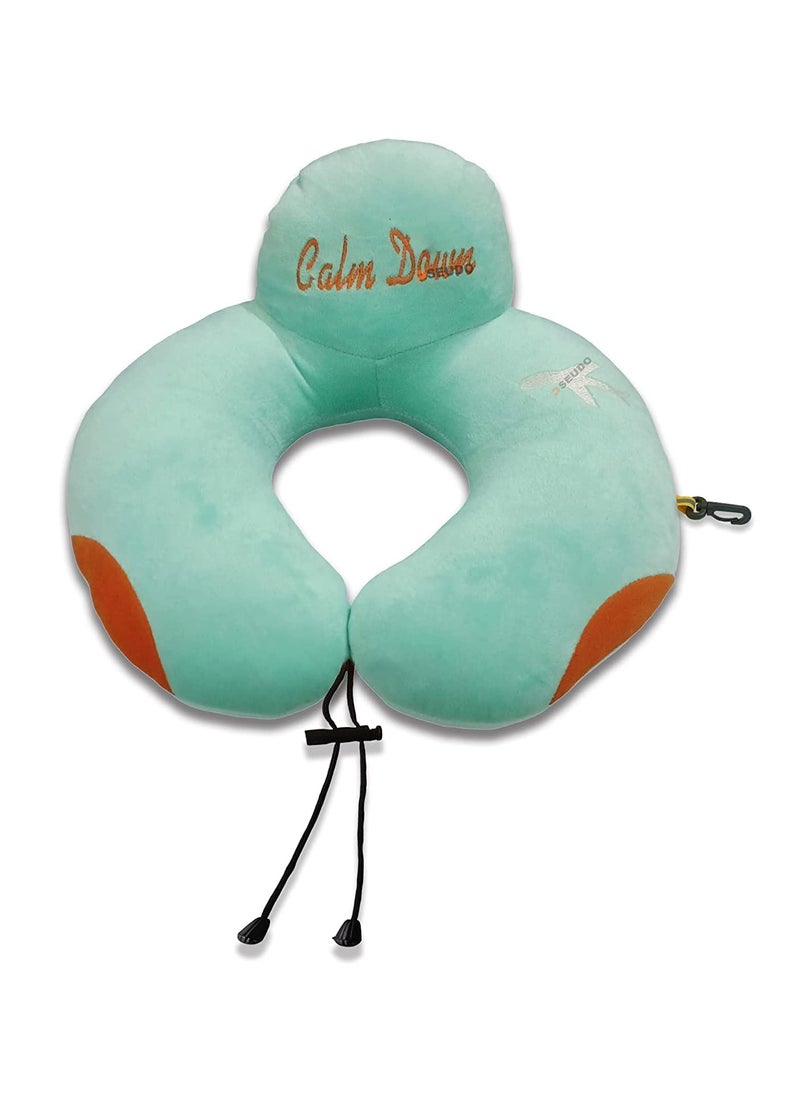 PSEUDO PSEUDO Super Heros U Shape Pillow Neck Pillow Cervical PillowNeck Support Flight Car Train Airplane Office Nap Travel Drive U Shaped Pillow for Travel for Sleeping SeaGreen  - Image 2